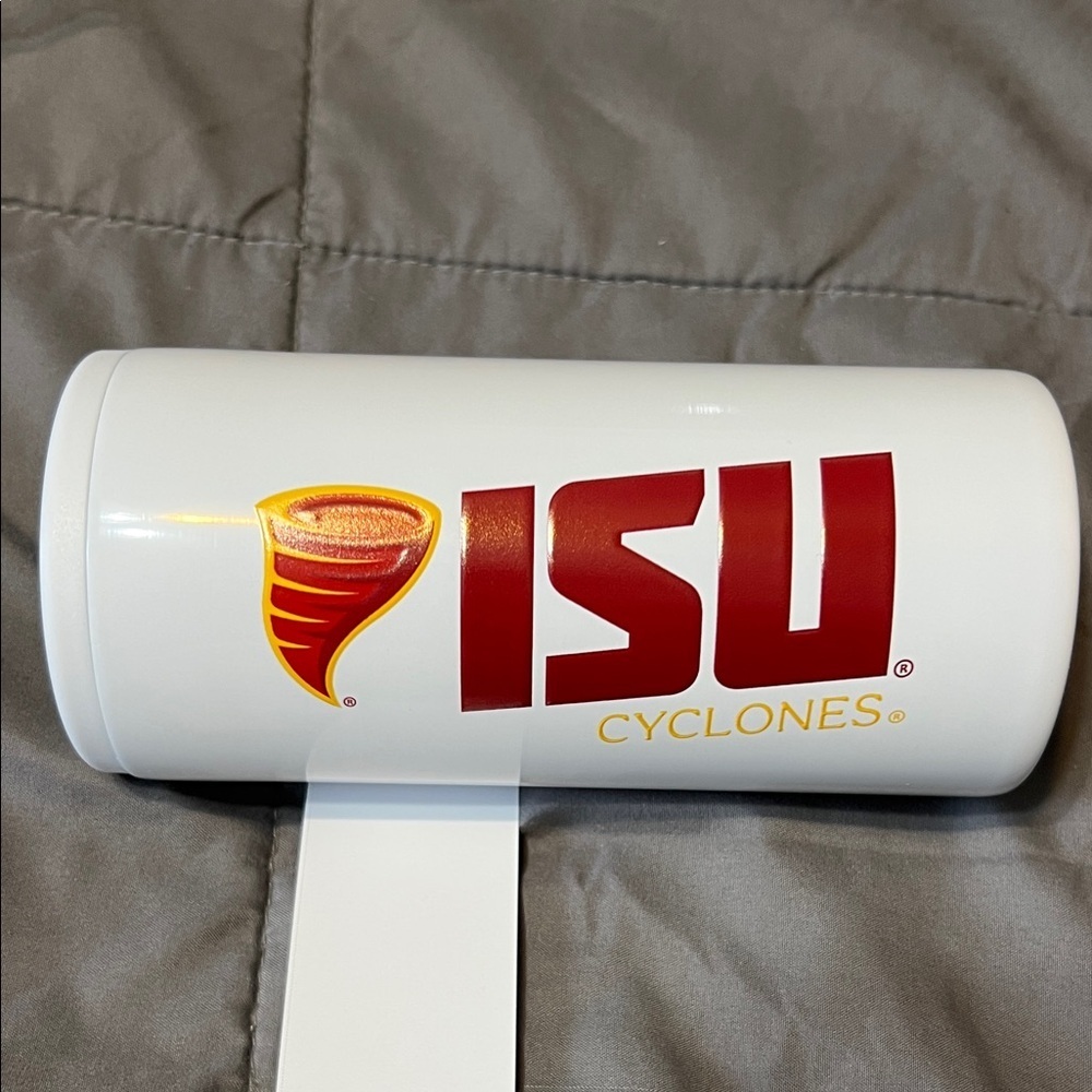 Cyclones White and Red slim can cooler